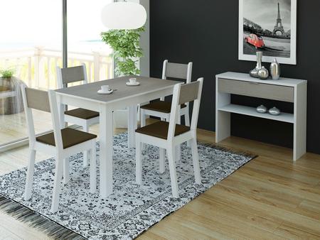 Imagem de Conjunto de Mesa com 4 Cadeiras Estofadas Madesa