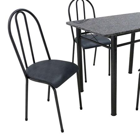 Imagem de Conjunto de Mesa com 4 Cadeiras Genebra material sintético Preto e Petróleo