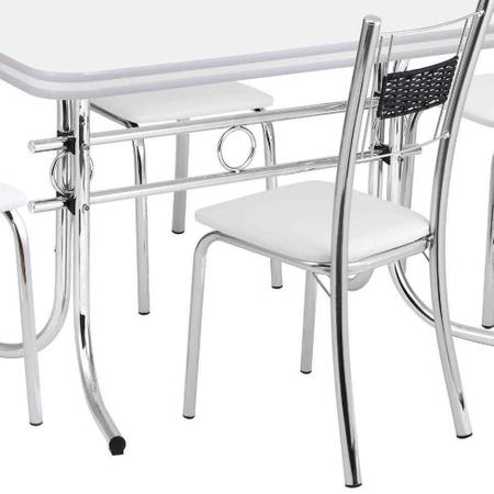 Imagem de Conjunto de Mesa com 4 Cadeiras Katia Prata e branco