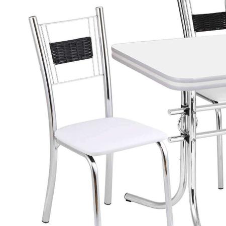 Imagem de Conjunto de Mesa com 4 Cadeiras Katia Prata e branco