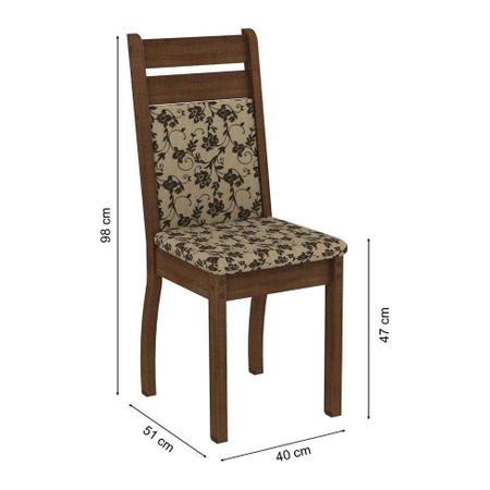 Imagem de Conjunto de Mesa com 4 Cadeiras Leila Linho Rustic e Pérola