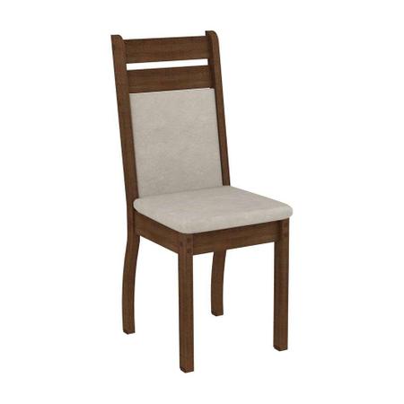 Imagem de Conjunto de Mesa com 4 Cadeiras Leila Linho Rustic e Pérola