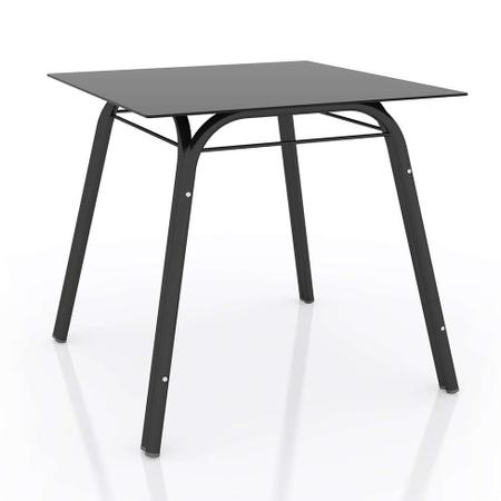 Imagem de Conjunto de Mesa com 4 Cadeiras Lotus I Preto Fosco com Azul