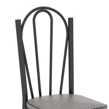 Imagem de Conjunto de Mesa com 4 Cadeiras Lotus Preto Fosco com Platina