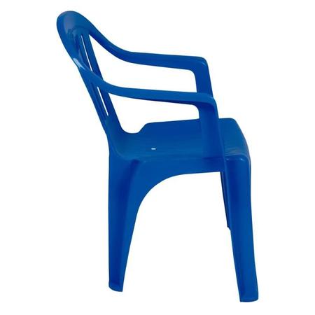 Conjunto de Mesa com 4 Cadeiras Poltronas Plásticas Bela Vista Azul MOR