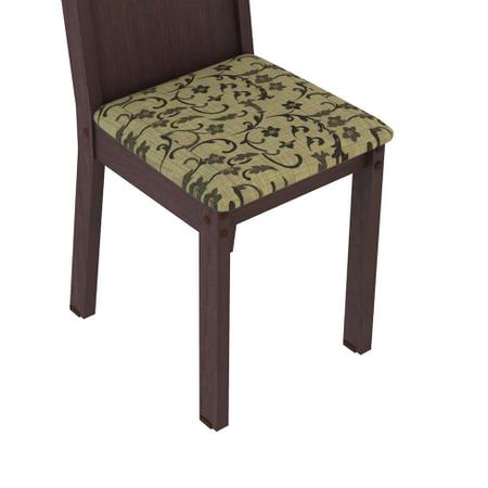Imagem de Conjunto de Mesa com 4 Cadeiras Rosie Tabaco e Floral Bege