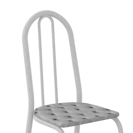 Imagem de Conjunto de Mesa com 6 Cadeiras Bruna Cinza e Estampa Capitonê