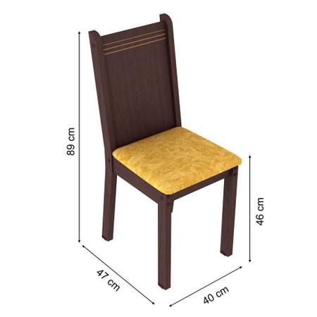 Imagem de Conjunto de Mesa com 6 Cadeiras Gales Tabaco e Palha