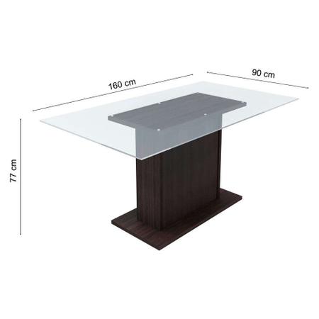 Imagem de Conjunto de Mesa com 6 Cadeiras Gales Tabaco e Palha