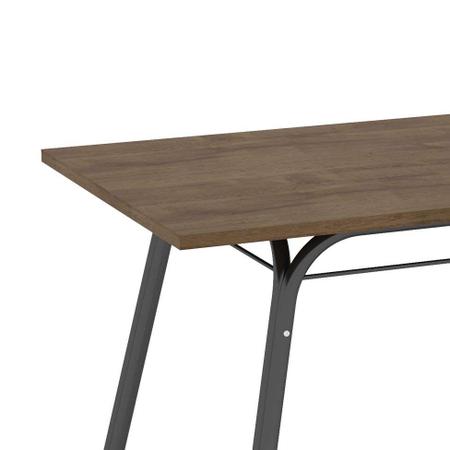 Imagem de Conjunto de Mesa com 6 Cadeiras Lotus Preto Fosco com Rattan