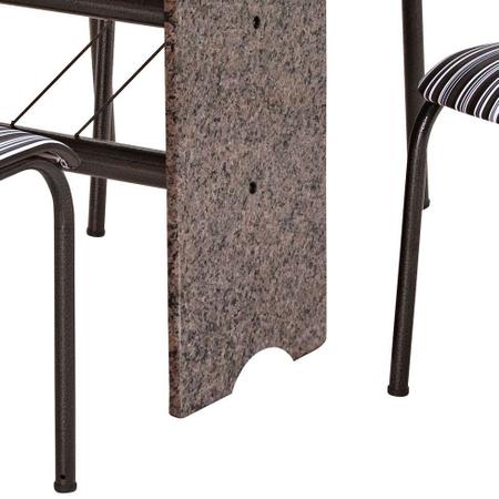 Imagem de Conjunto de Mesa com 6 Cadeiras Pietra Craqueado Preto e Listrado Branco e Preto