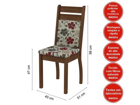 Imagem de Conjunto de Mesa com 8 Cadeiras Estofadas Madesa