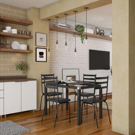 Imagem de Conjunto de Mesa de Cozinha com 4 Lugares Mint Preto