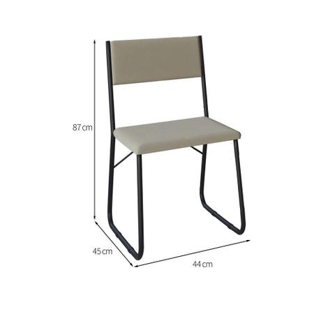 Imagem de Conjunto de Mesa de Jantar com 4 Cadeiras Angra Suede Bege e Preto 137 cm