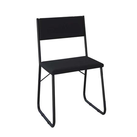 Imagem de Conjunto de Mesa de Jantar com 4 Cadeiras Angra Suede Preto 120 cm