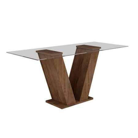 Imagem de Conjunto de Mesa de Jantar com 4 Cadeiras Classic Veludo Chocolate Marrom