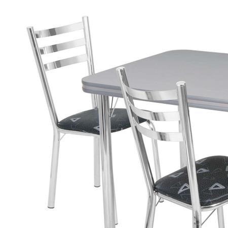 Imagem de Conjunto de Mesa de Jantar com 4 Cadeiras Gisele Cromado e Preto