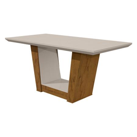 Imagem de Conjunto de Mesa de Jantar com 6 Cadeiras Apogeu I Veludo Naturale Creme e Off White