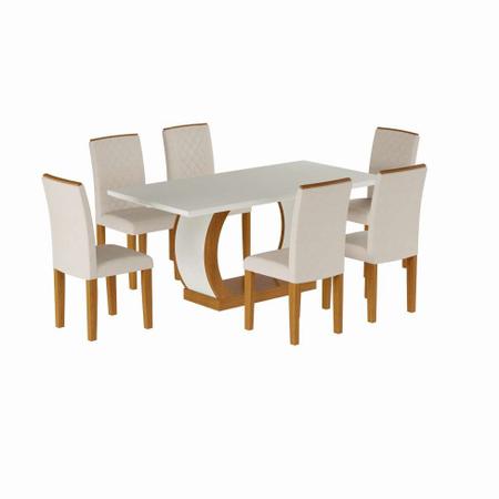 Conjunto Sala de Jantar 6 Cadeiras Kate Siena Moveis