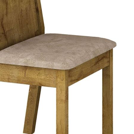 Imagem de Conjunto de Mesa de Jantar com 6 Cadeiras Ouro Preto Suede Ypê e Bege