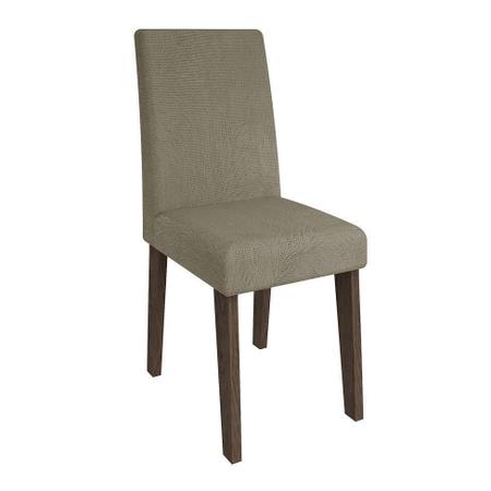 Imagem de Conjunto de Mesa de Jantar Retangular Anita com 4 Cadeiras Milena Suede Caramelo e Marrocos