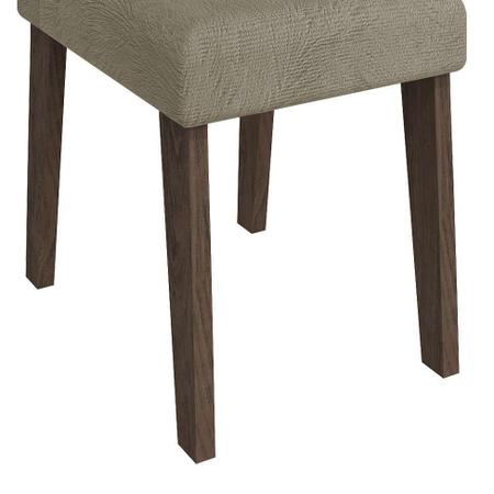 Imagem de Conjunto de Mesa de Jantar Retangular Anita com 4 Cadeiras Milena Suede Caramelo e Marrocos