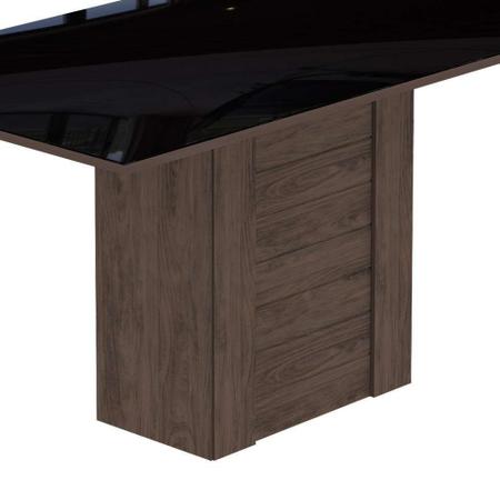 Imagem de Conjunto de Mesa de Jantar Retangular Rafaela com 4 Cadeiras Milena Suede Bege e Preto