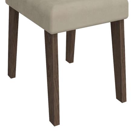 Imagem de Conjunto de Mesa de Jantar Retangular Rafaela com 4 Cadeiras Milena Suede Bege e Preto