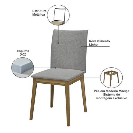 Imagem de Conjunto de Mesa de Jantar Rubi 160x90cm com 6 Cadeiras Rubi