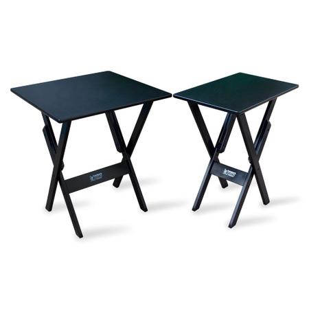 Imagem de Conjunto de Mesa Dobrável 60x60 com 2 Cadeiras Mais Mesa Aparador  Tarimatã para Area Gourmet - Pret