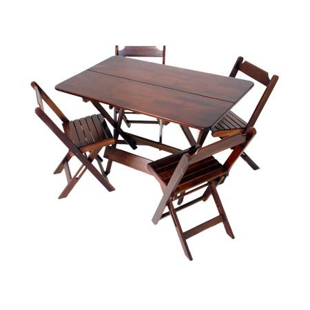 Conjunto de Mesa Madeira NR 1,20m com 4 Cadeiras Nair Imbuia