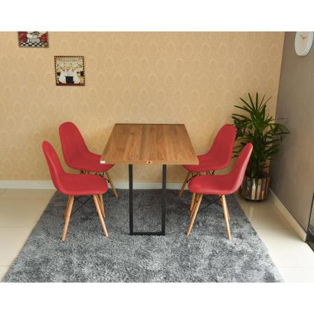 Imagem de Conjunto de Mesa Dobrável Retrátil 120 x 75 Noronha + 4 Cadeiras Botonê - Vermelha