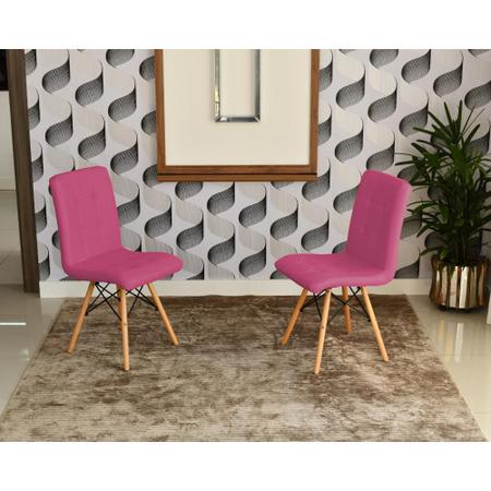 Imagem de Conjunto de Mesa Dobrável Retrátil 1,40 Branco/Noronha Inox + 2 Cadeiras Gomos - Rosa