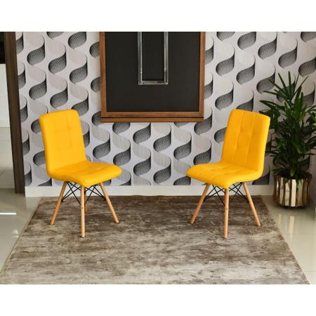 Imagem de Conjunto de Mesa Dobrável Retrátil 1,40 Preto/Noronha Inox + 2 Cadeiras Gomos - Amarela