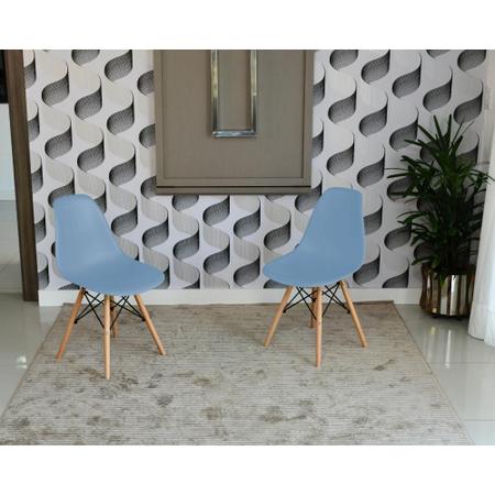 Imagem de Conjunto de Mesa Dobrável Retrátil 1,40 Volpi Inox + 2 Cadeiras Eiffel - Azul Claro