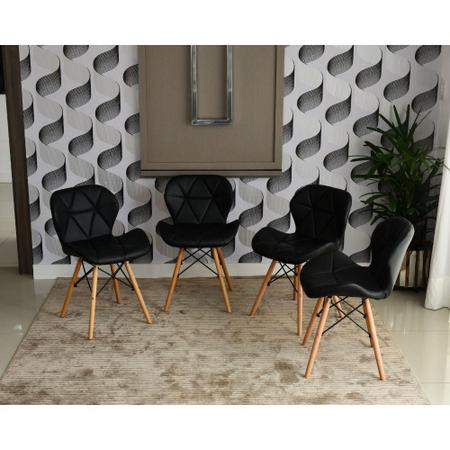 Imagem de Conjunto de Mesa Dobrável Retrátil 1,40 Volpi Inox + 4 Cadeiras Slim - Preta