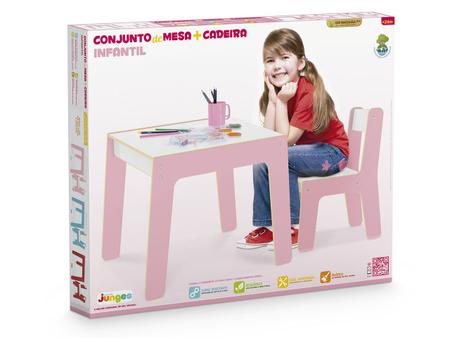 Imagem de Conjunto De Mesa E Cadeira Infantil Rosa 990 Junges