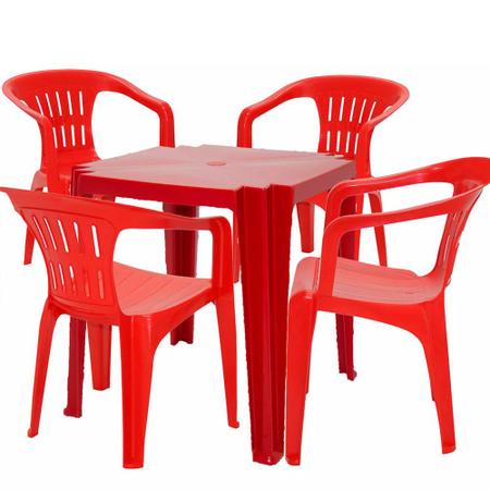 Conjunto de Mesa e Cadeiras Tramontina PlAstico - Conjunto de Mesa e  Cadeiras para Jardim - Magazine Luiza