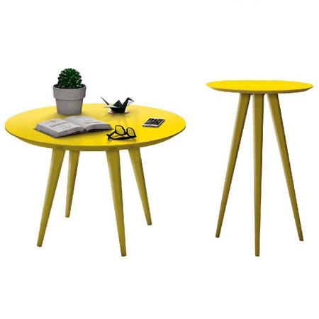 Imagem de Conjunto de Mesa Grace de Centro e Lateral Amarelo