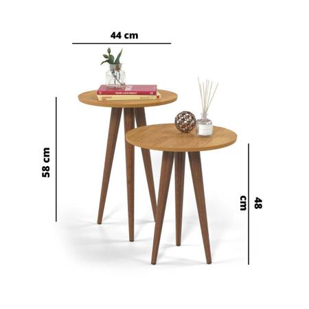 Imagem de Conjunto de Mesa Lateral Slim Cinamomo