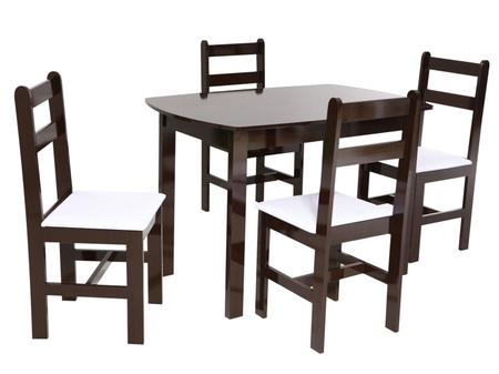 Imagem de Conjunto de Mesa Madeira Maciça com 4 Cadeiras