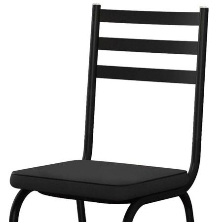 Imagem de Conjunto de Mesa Malva Vidro Preto De 140 cm Com 6 Cadeiras 118 Preto Artefamol