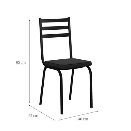 Jogo de Mesa Malva 140cm e 6 Cadeiras 118 Preto - Artefamol