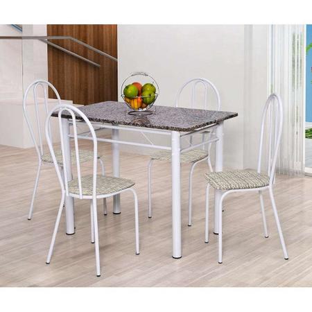 Imagem de Conjunto de Mesa Monique com 4 Cadeiras Branca Rattan