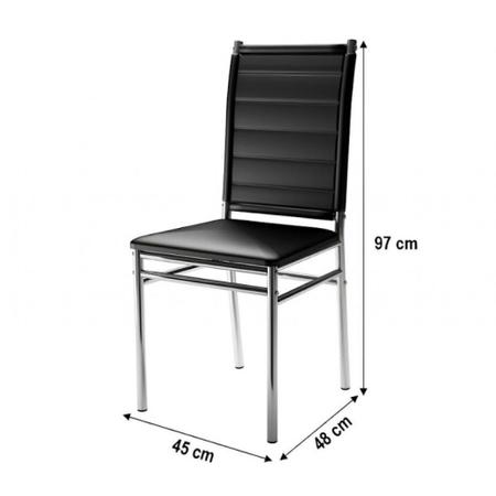 Imagem de Conjunto de Mesa Ornata 90x90cm com 4 Cadeiras Olívia Cromado e Tampo de Vidro Tubform