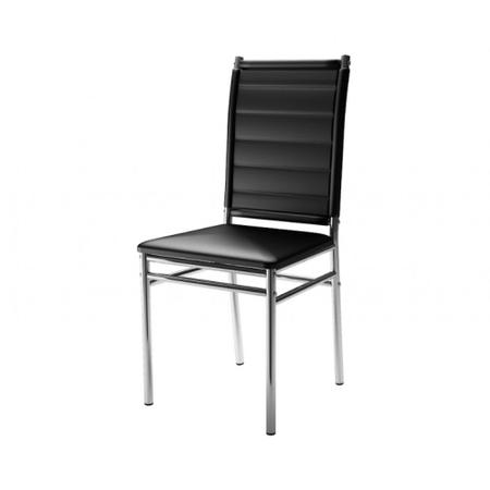 Imagem de Conjunto de Mesa Ornata 90x90cm com 4 Cadeiras Olívia Cromado e Tampo de Vidro Tubform