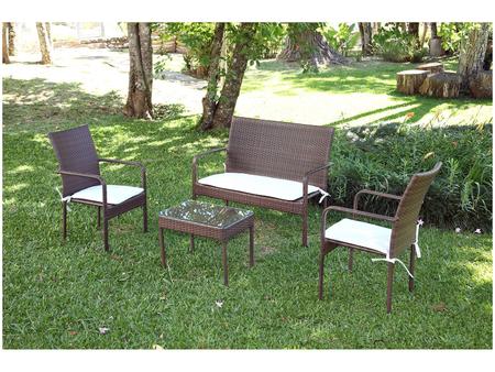 Conjunto De Mesa E 2 Cadeiras Para Varanda Cjmb4034032-alegro Móveis -  Castanho