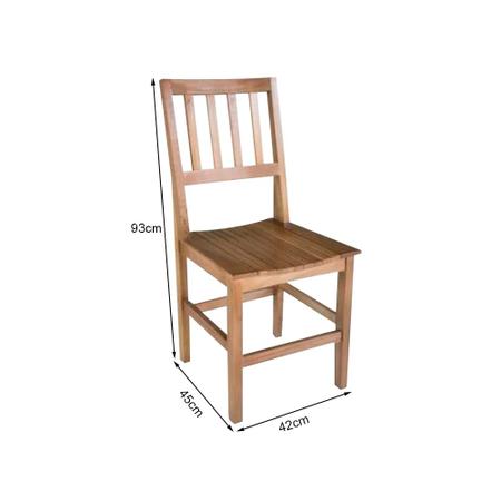 Imagem de Conjunto de Mesa Ripada 1,20m com 4 Cadeiras em Madeira Maciça