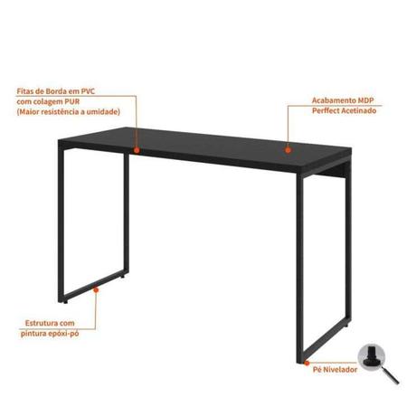 Imagem de Conjunto de Mesa Studio 120 cm com Cadeira de Escritório Diretor Giratória Cleaner Preta