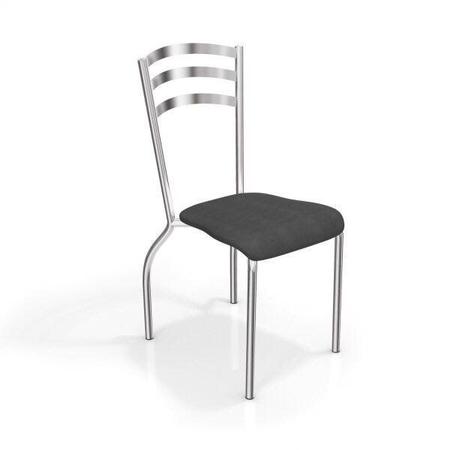 Imagem de Conjunto de Mesa Tampo Vidro Volga com 4 Cadeiras Portugal Crome